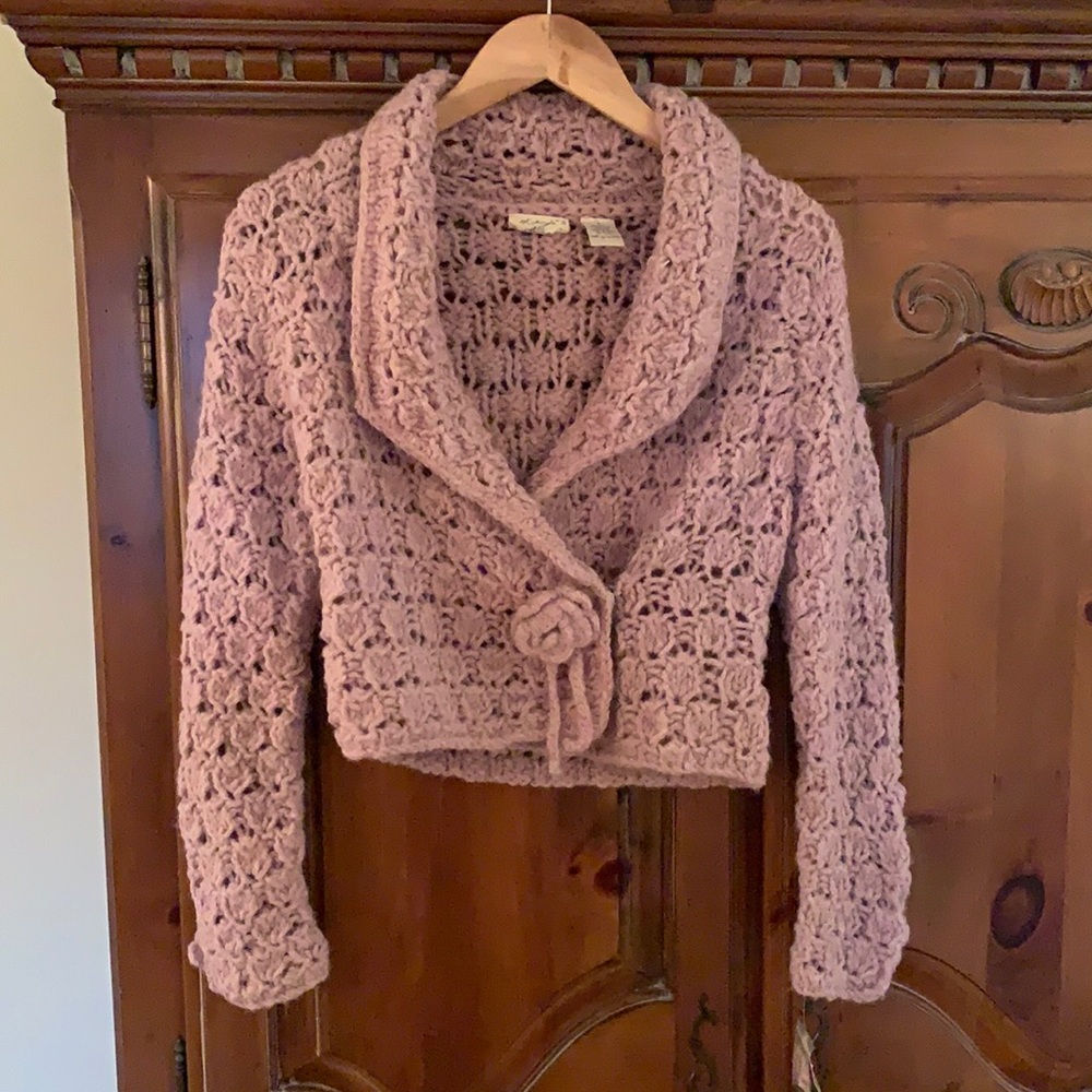 Kenjie natural crocheted cardigan size L